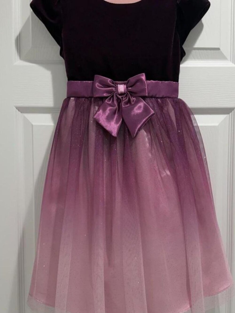 🍷✨Jona Michelle Girls’ Burgundy Formal Dress — Size 8